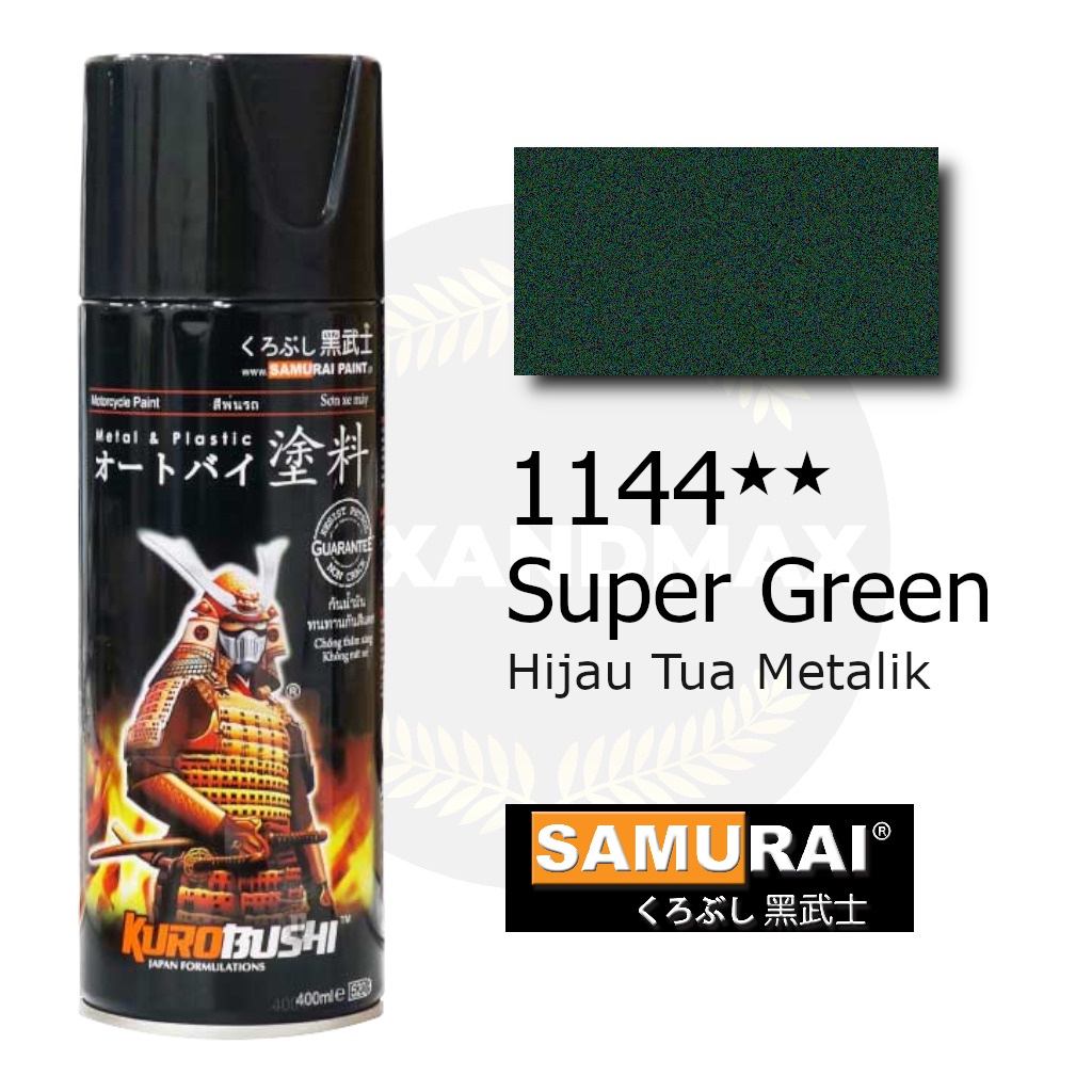 Samurai Paint Super Green 1144 Hijau Tua Metalik 400 ml - Cat Semprot