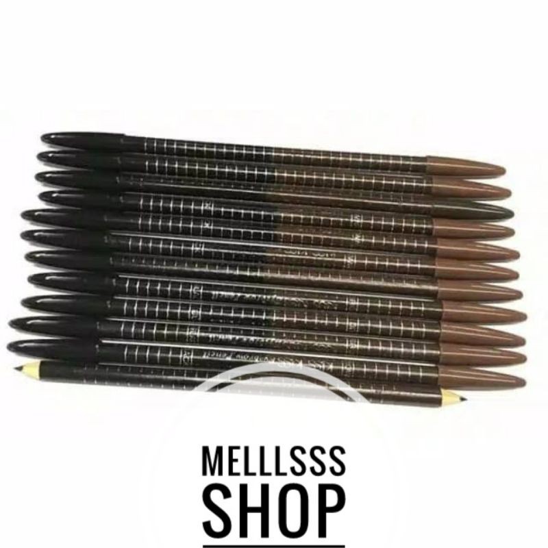 (STOK READY) PENSIL ALIS KISS WARNA COKLAT DAN HITAM