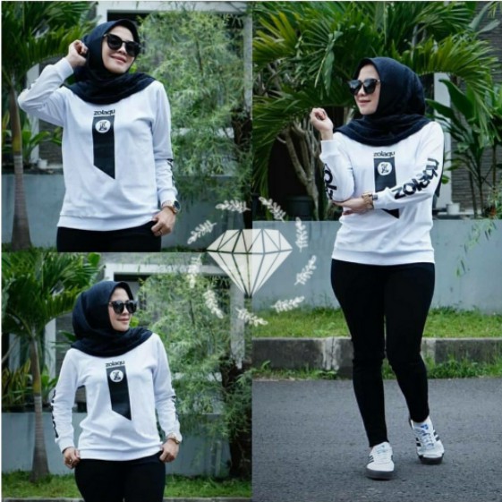 Baju olah raga muslimah/Training Muslimah Setelan Baju Senam Trening Olahraga Wanita Kaos Jumbo xxl