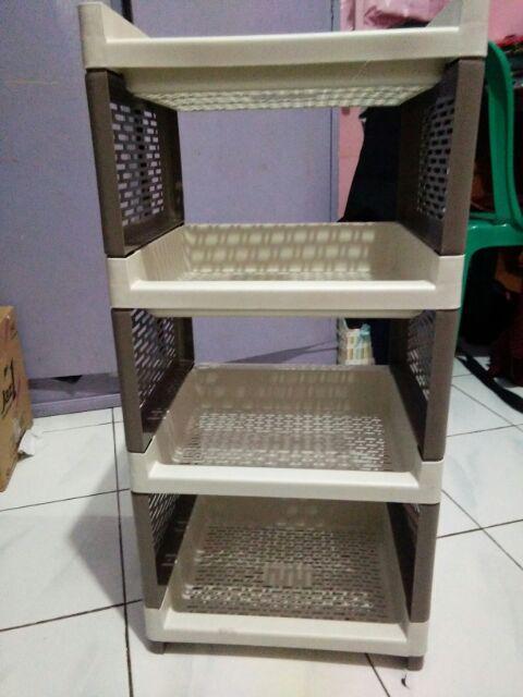 Olymplast Rso 04 Rak Susun 4 Plastik Dapur / Buku / Piring / Kamar Mandi / Mainan Serbaguna