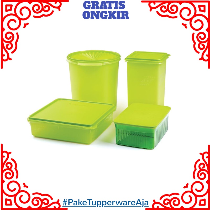 Toples Makanan Lebaran Set Tupperware - Toples Sanck Makanan 4pc