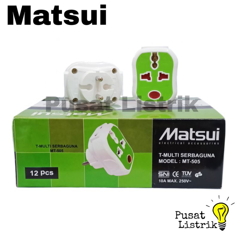 Steker T-Multi Cabang 3 Matsui MT-505 T-One Pro Cabang 3 + Lampu