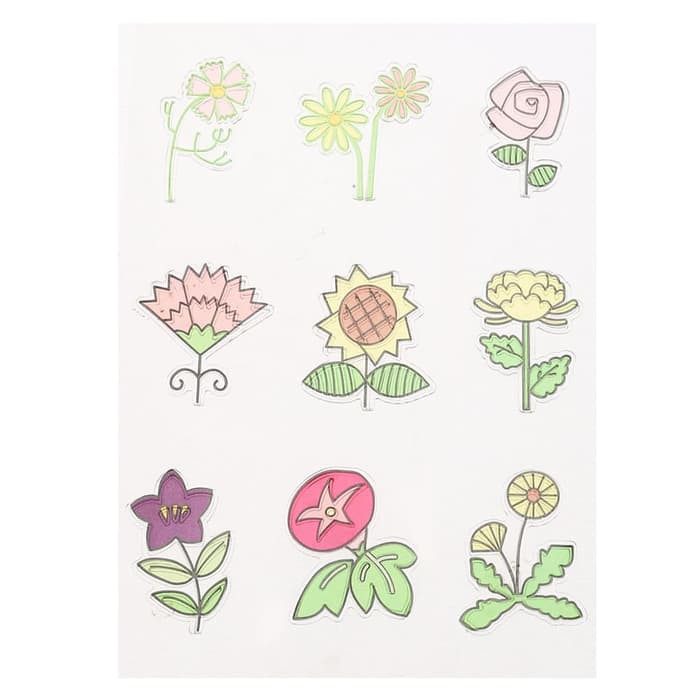 Clear Stamp (Stempel Transparan/Bening) - Flower Cartoon Pattern