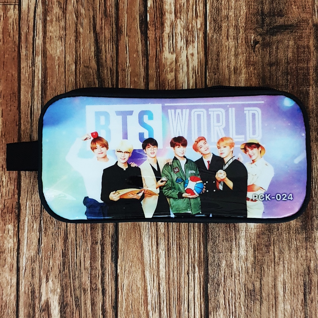 KOTAK PENSIL BT21 KPOP / TEMPAT ALAT TULIS BT21 TERLARIS-K.P - BTS HITAM - B