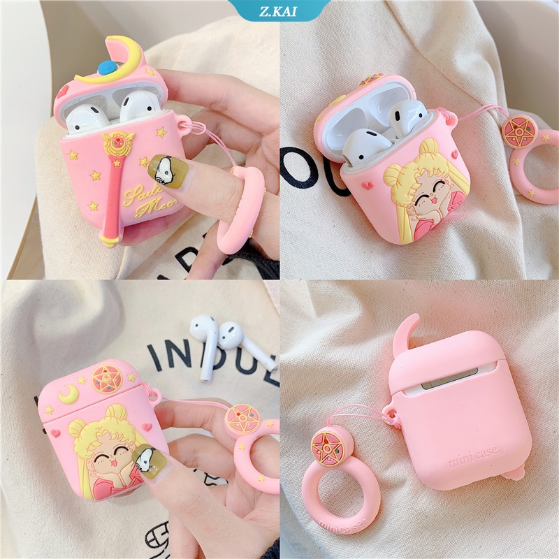 Casing Soft Case Silikon Motif Kartun Sailor Moon Untuk AirPods 1 / 2 / 3 pro