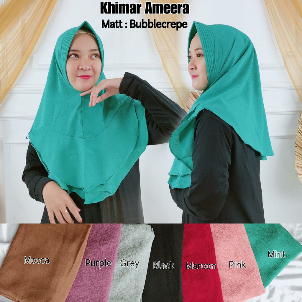 Khimar Ameera Hijab Instan Pinguin Buble Crepe