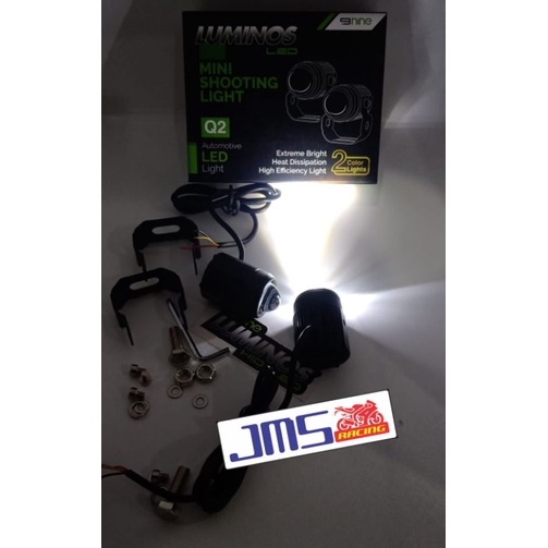 lampu tembak laser Q2 9nine luminos led 2mode putih dan kuning universal Mio nmax aerox pcx vixion cb150 r15 beat Vario ninja Fu mx Blade Supra soul Mio m3