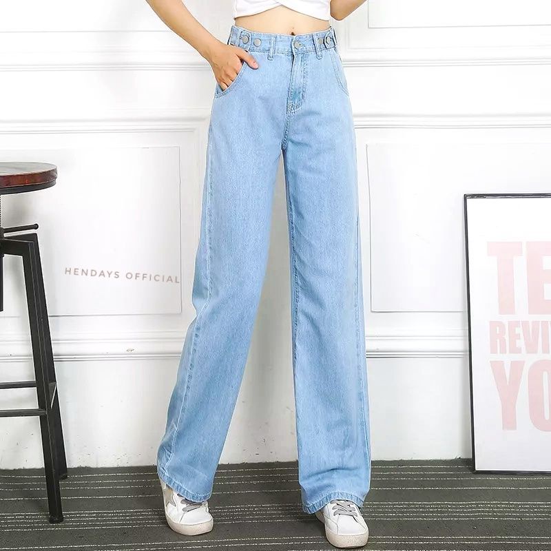 Celana Highwaist Kulot jeans pinggang yang dapat di sesuaikan