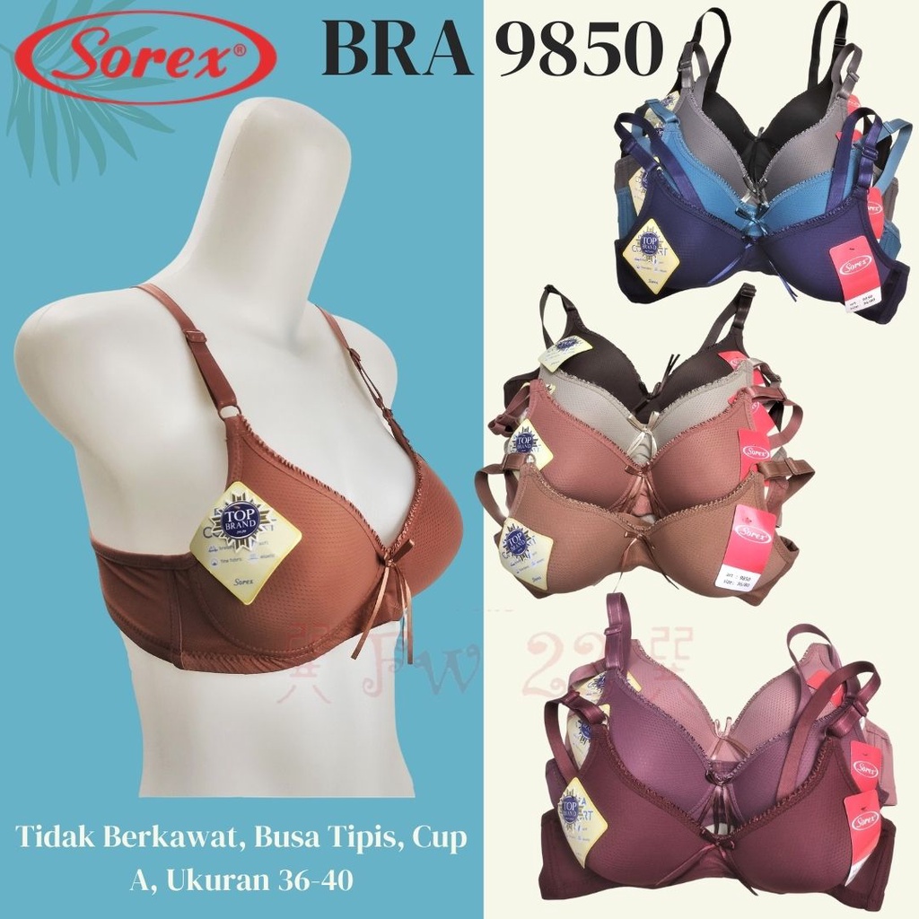 Bra Tanpa Kawat Sorex 9850 Bra Busa Tipis Super Soft yang Lembut dan Nyaman