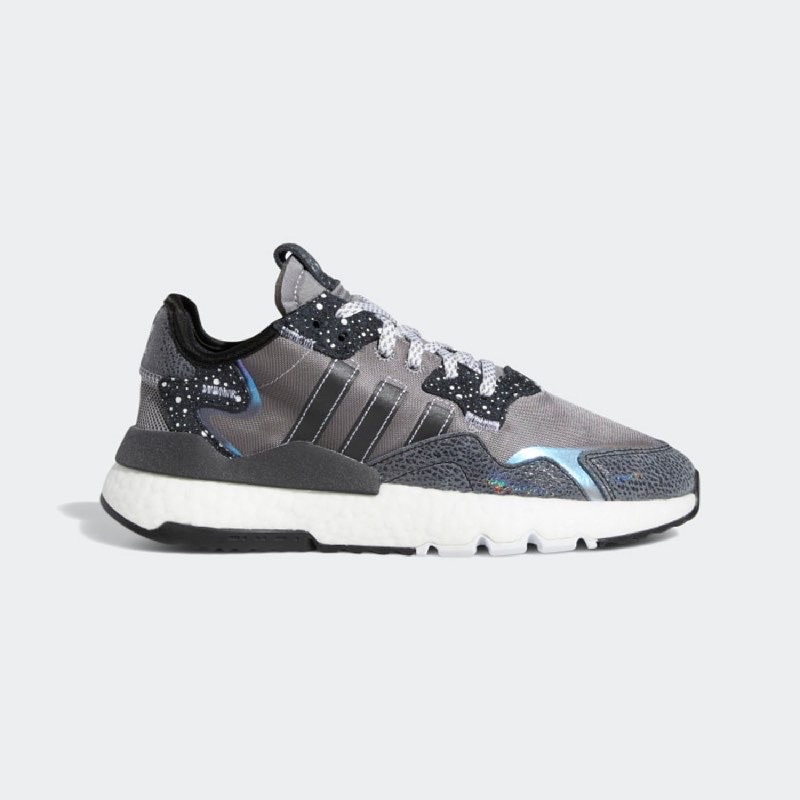 Adidas Women Nite Jogger Shoes Grey Black White Original