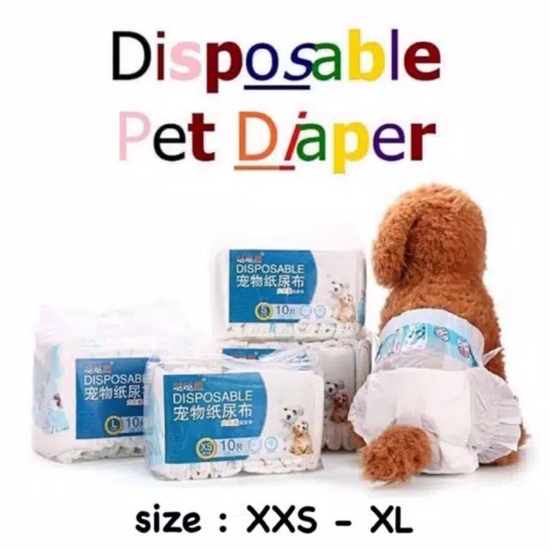 EXOTICGOODS POPOK ANJING PAMPERS ANJING DOG DISPOSABLE DIAPER PET DIAPER POPOK KUCING POPOK MONYET POPOK HEWAN