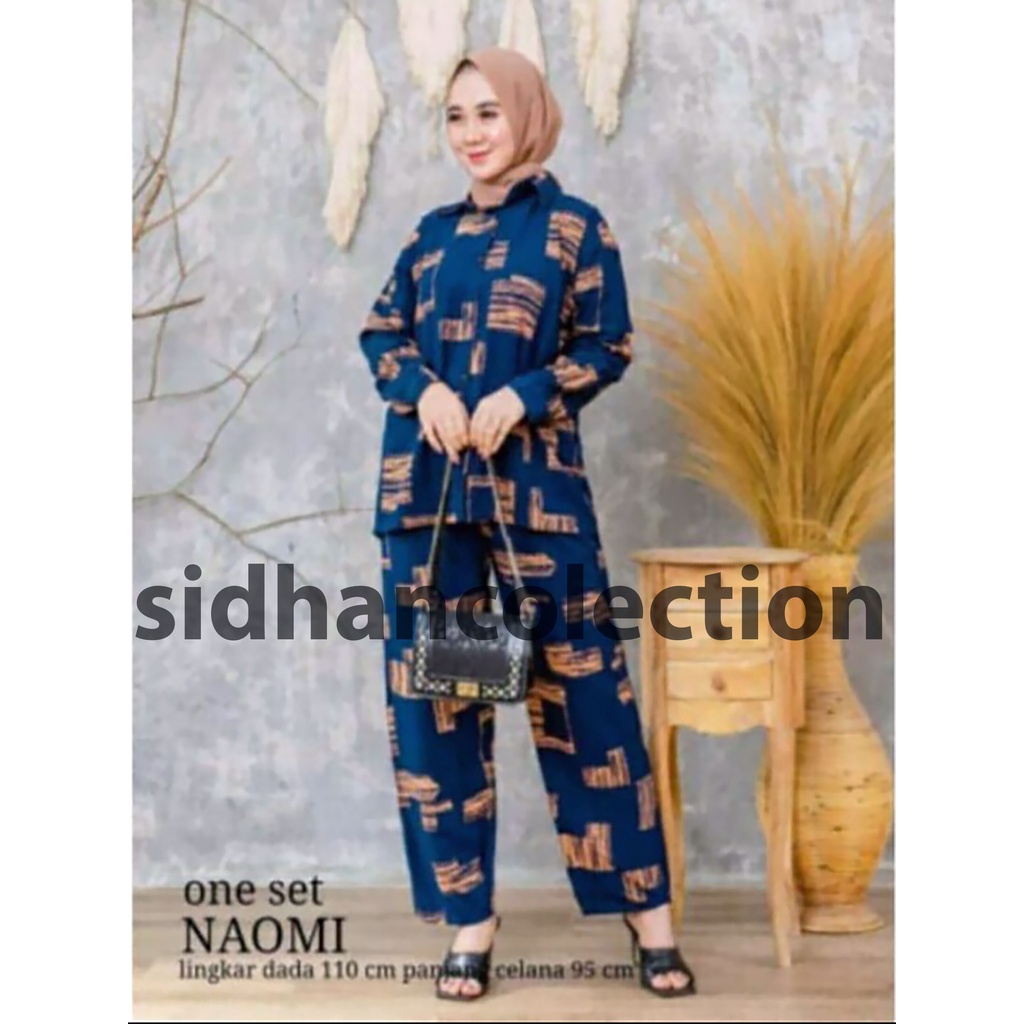 Oneset Tyedie Lengan Panjang Setelan Baju Tidur Busui Piyama Pakaian Wanita Baju Santai