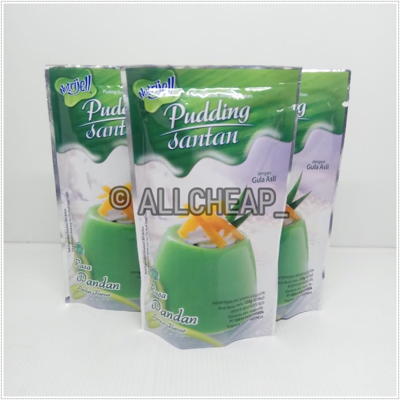 nutrijel PUDING santan rasa PANDAN pandan flavour 130gr (4.59oz)