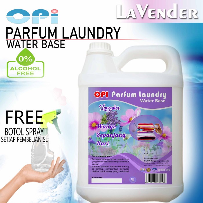 Parfum Laundry 5 Liter Water Base lavender dll bonus botol spray New Formula sudah ada izin edar resmi by Oke sabun suplayer