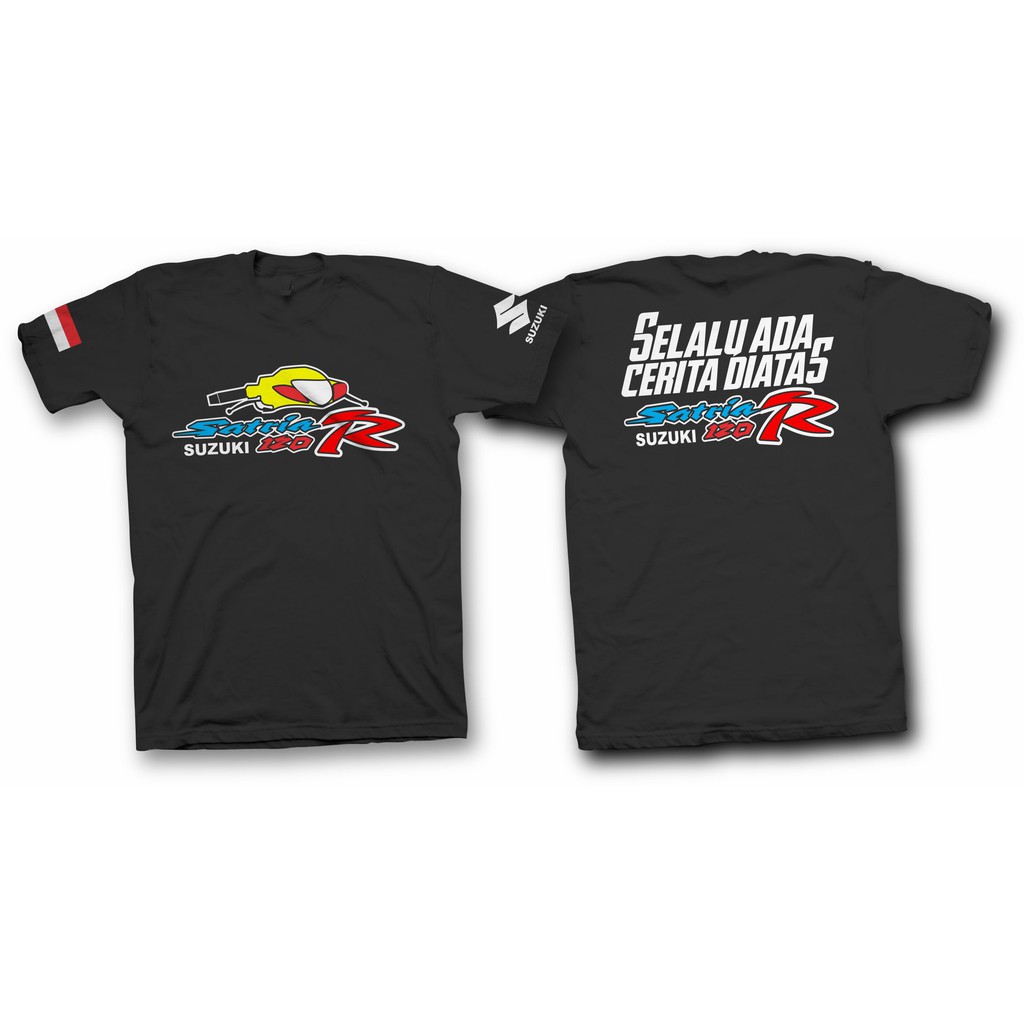 Kaos motor suzuki satria 2tak hiu selalu ada cerita diatas satria 120 R/kaos motor yk