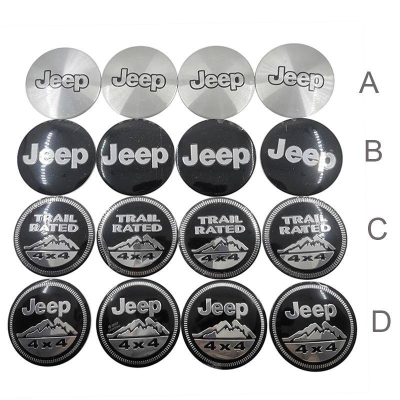 Sticker Emblem Dekorasi Velg Mobil Jeep Trail Rated 4x4 Ukuran 4x56mm