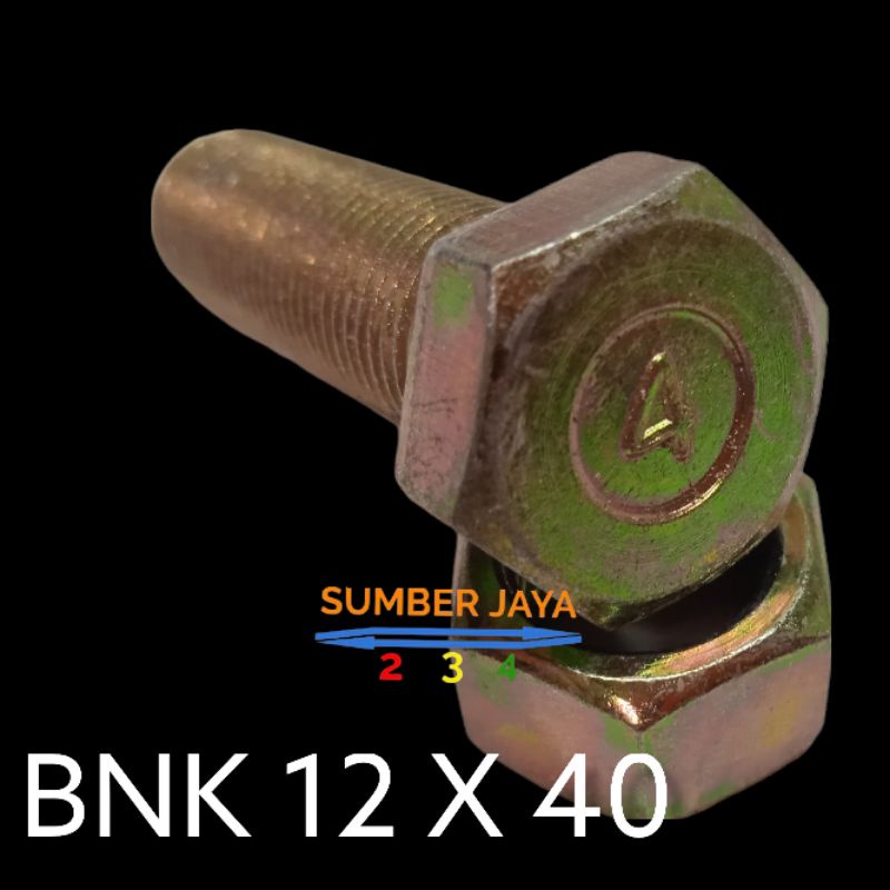 BAUT MUR 12 X 40 KUNING BMK PER 10 PCS