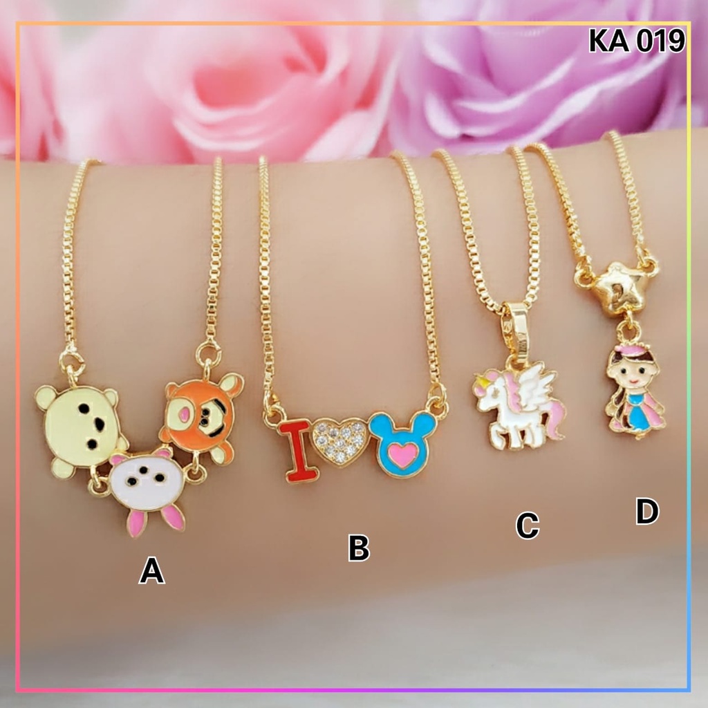 Kalung xuping kalung anak karakter love mickey lucu perhiasan lapis emas gold KA 019