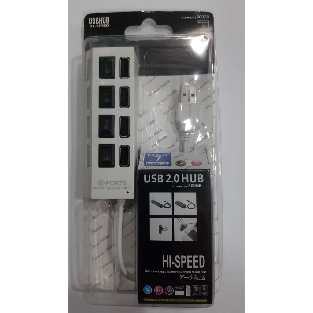 USB HUB 4 PORT 2.0 HIGH SPEED ( ON/ OFF )