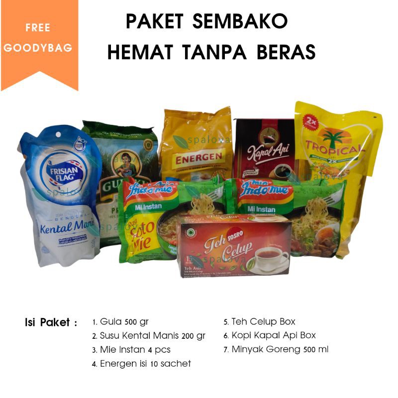 PAKET SEMBAKO HEMAT TANPA BERAS