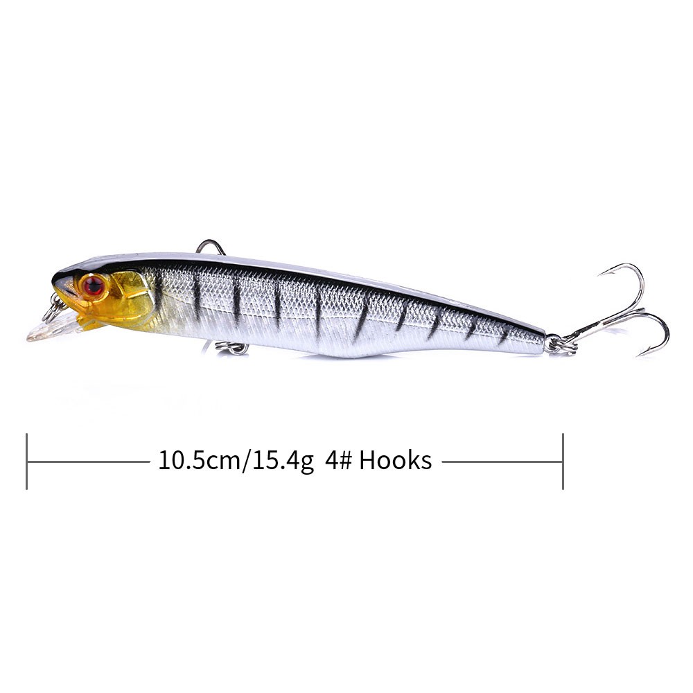 HENGJIA 2PCS Umpan Pancing Minnow 10.5CM 15.4G Fishing Lure Bentuk Ikan Kecil Kail Swimbait Bass Hard Bait