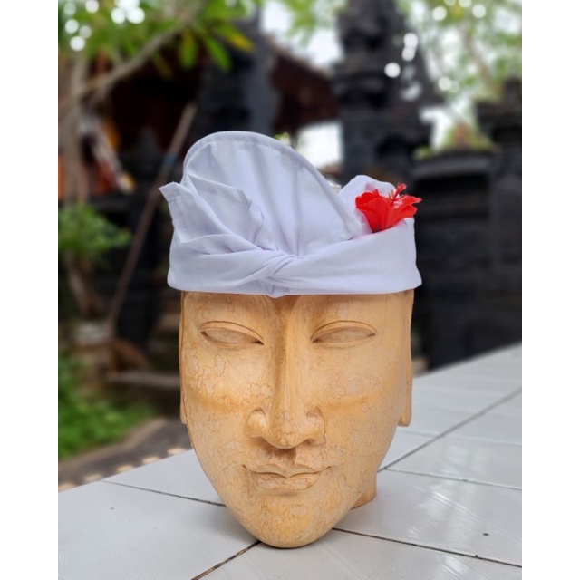 Udeng Putih Bungkulan/tebal/segi empat