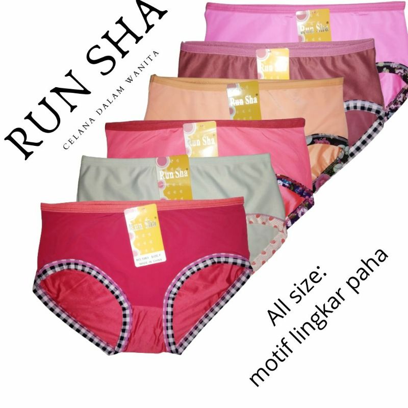 Celana Dalam wanita Remaja ABG/Motif lingkar paha/Run Sha 1063