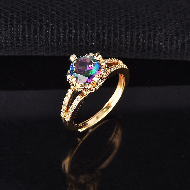 pt950 emas laser warna-warni berlian wanita cincin kawin perhiasan disesuaikan