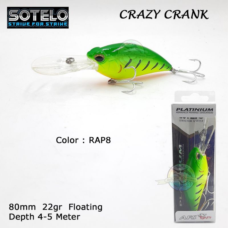 LURE MINNOW PLATINUM CRAZY CRANK M69 80MM 22G