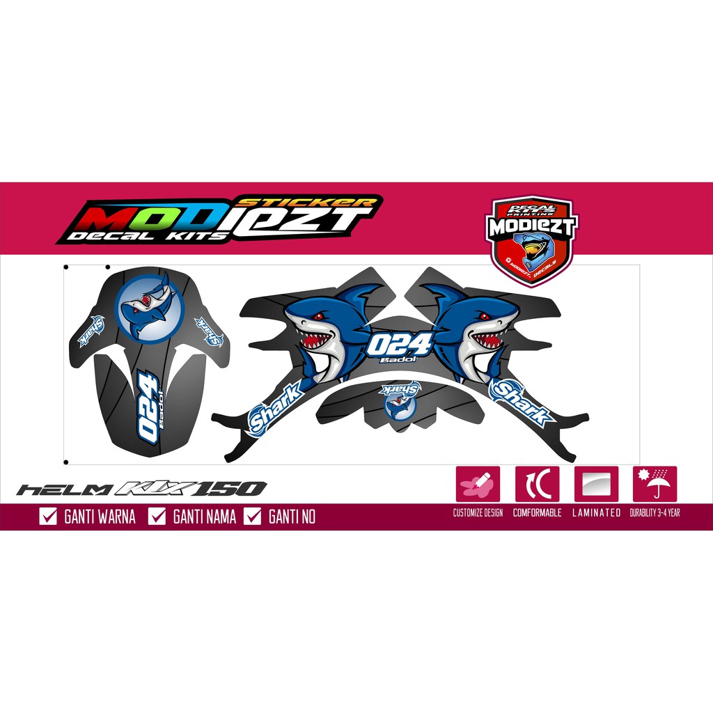 STIKER DECAL HELM KLX 150 FREE STIKER