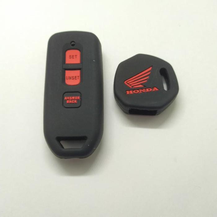 Silikon/Cover Kunci Remote Keyless Motor Honda Scoopy Vario 125 - Hitam Merah