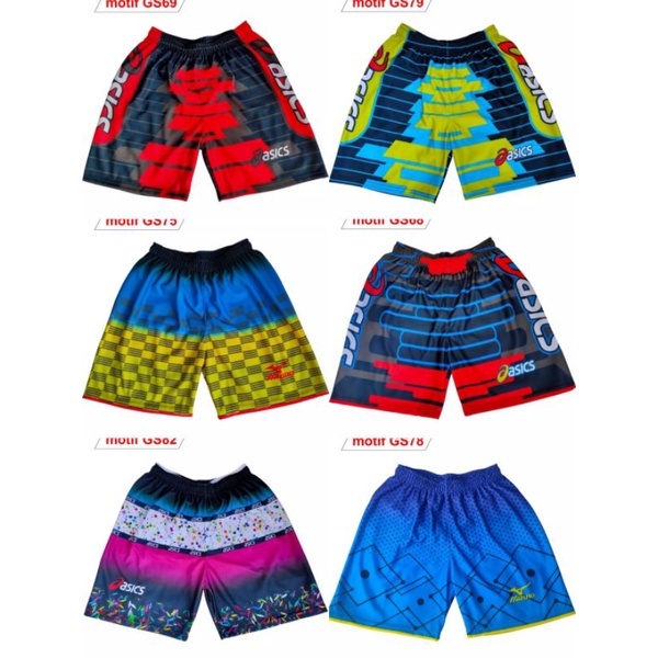 Celana volly Full printing Asics