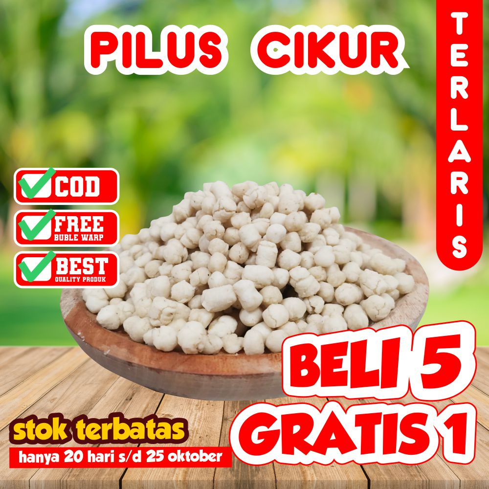 PILUS CIKUR 500 GRAM / TOPING BASO ACI / PILUS ASLI / TOPING SEBLAK BAKSO ACI TERMURAH BELI 5 GRATIS 1