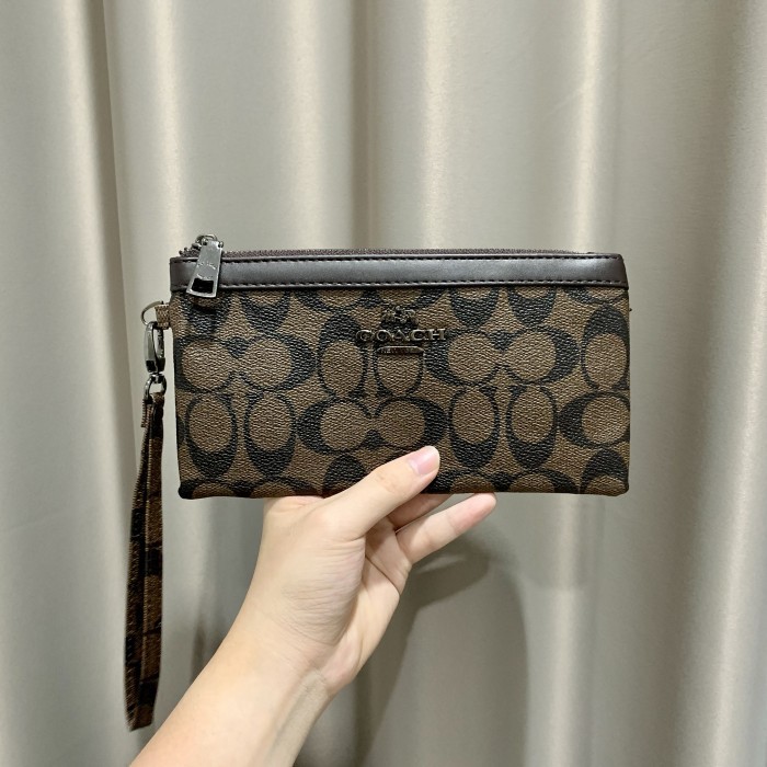 Dompet Hp Coach Pouch Wanita Import Premium Murah - Brown Berkualitas