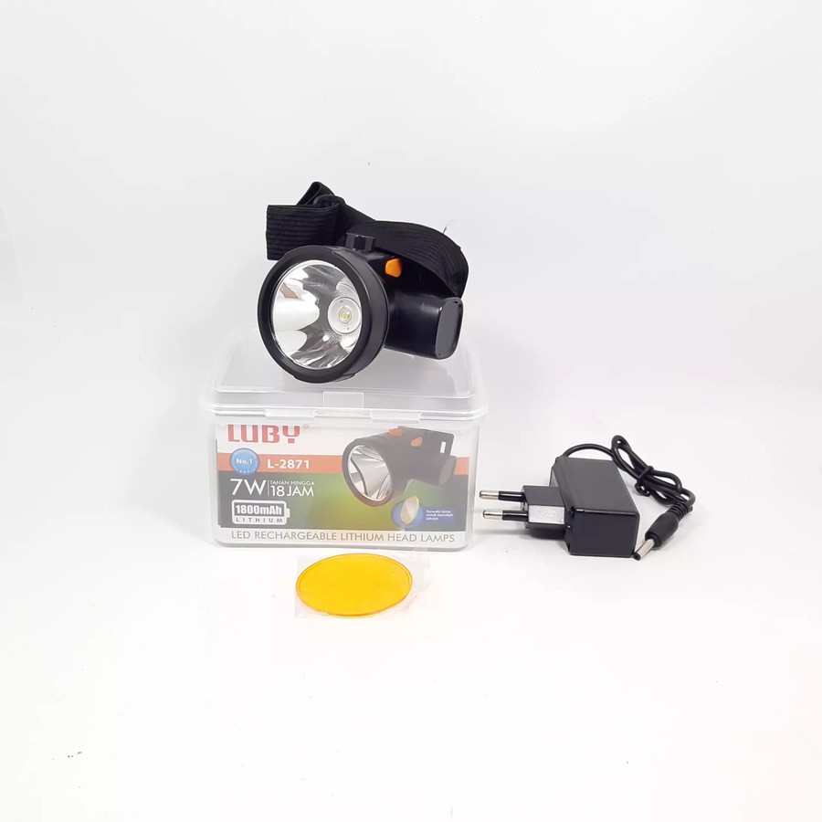 SENTER KEPALA LUBY L-2871 7 WATT LED RECHARGEABLE HEAD LAMP