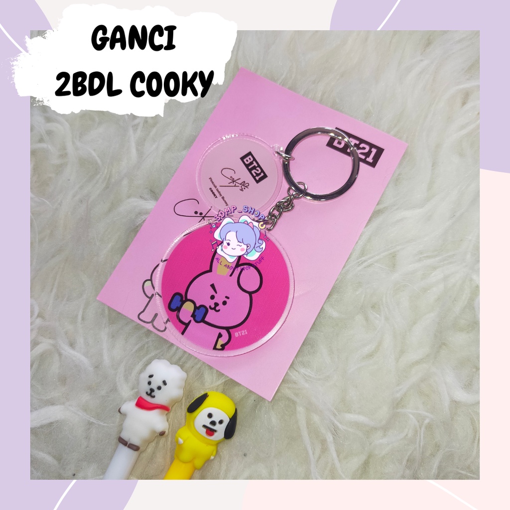 Gantungan Kunci Ganci Keychain BT21 2 bandul dan BABY