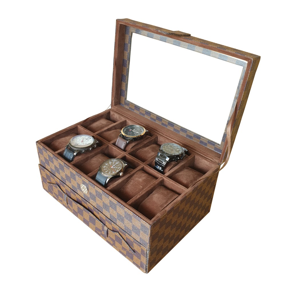 Watch Box organizer Box Tempat Jam Tangan Isi 24 Kotak Tempat Jam dan arloji Aneka Warna