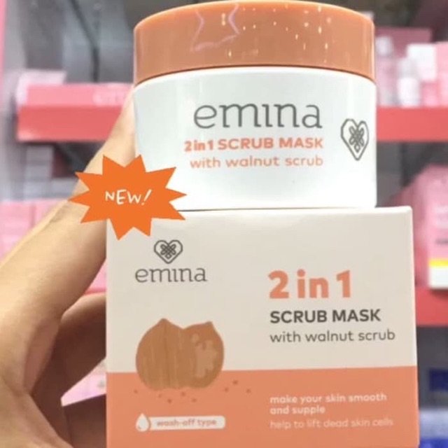 ✿ELYSABETHME✿ ˜”*°• emina •°*”˜. Emina 2in1 scrub mask with walnut ekstrak kacang scrubbing