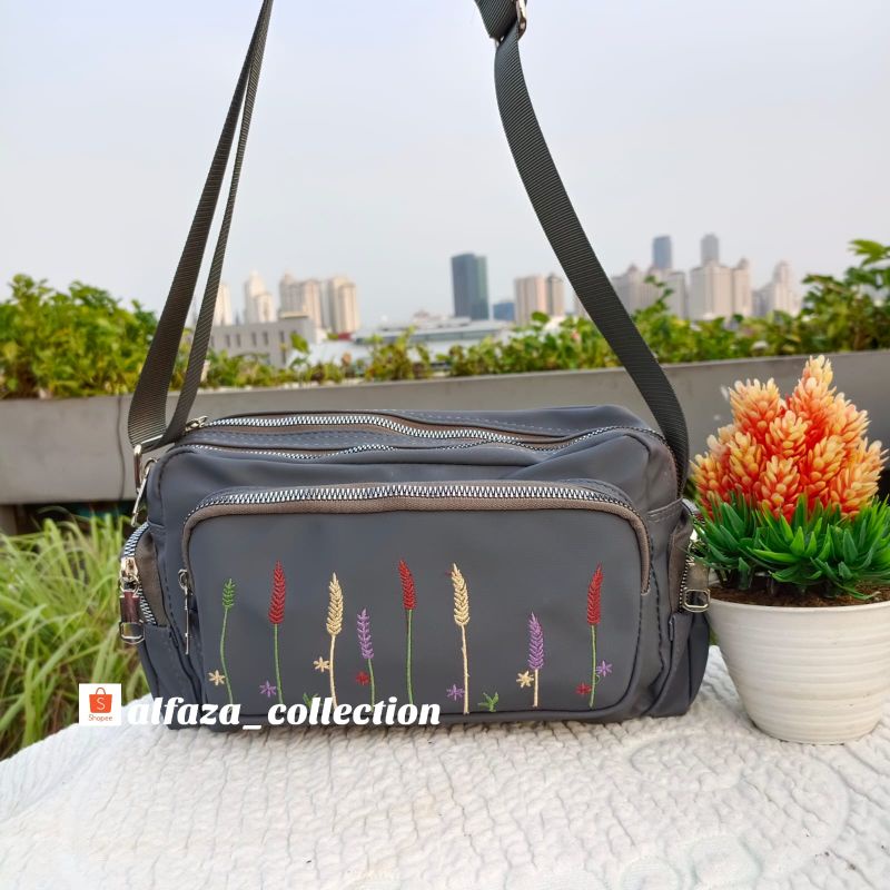 alfaza tas wanita 5res motif bunga ukuran P28xT18 cm