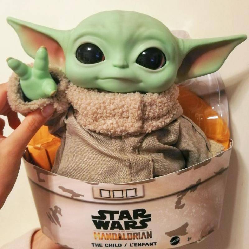 Disney Anime Star Wars Mandalorian The Child Yoda Grogu Baby Pvc Action Figure Plush Doll Mainan Dalam Kotak