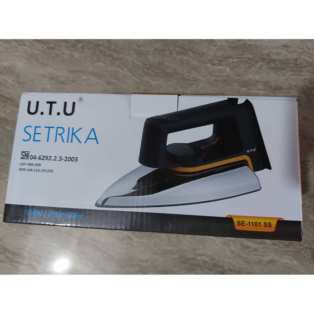 Setrika TERMURAH Baju/ Setrika Elektrik Merek UTU tipe SE-1101 SS/ SE 1101 SS