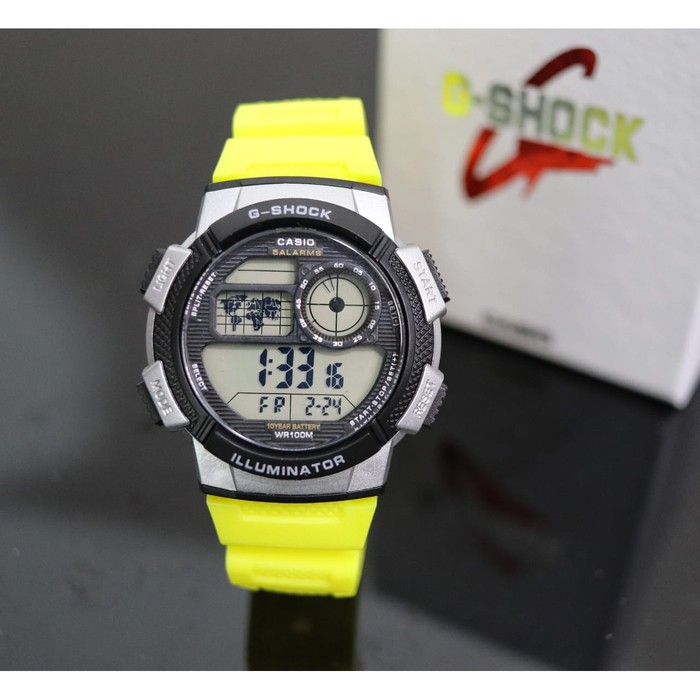 Promo Jam Tangan Pria GS AE1000W Rubber Yellow Terlaris