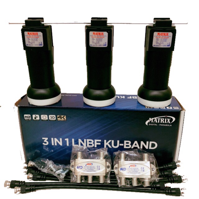LNB Matrix Parabola KU Band 3in1 Dual Receiver