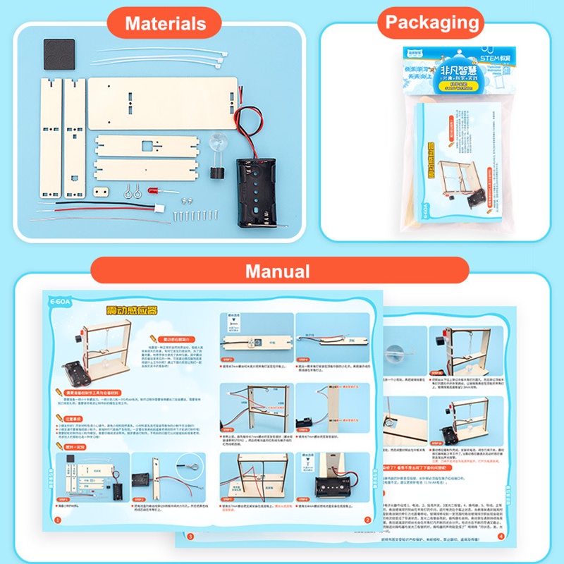 Mainan Edukasi Anak Model Alarm Seismograph Deteksi Induksi Getaran Manual DIY