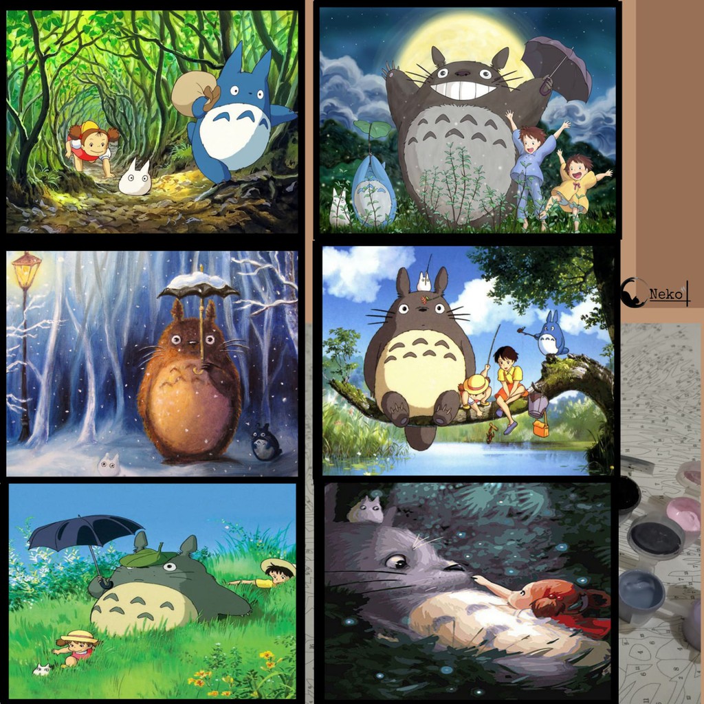 

⭐Oneko⭐ Paint By Number / melukis dengan nomor {40x50cm} Anime Ghibli My Neighbor Totoro