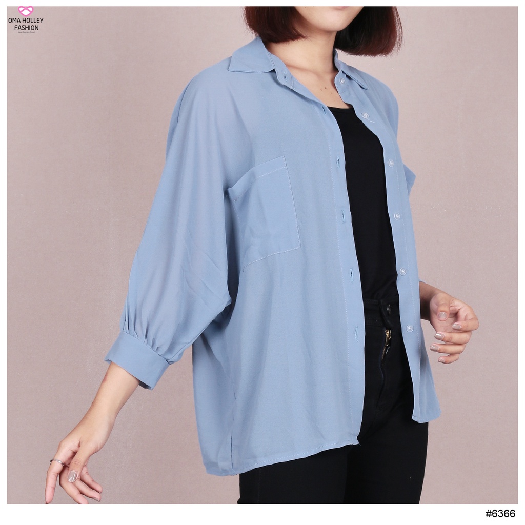 (COD) OH Fashion Maudy Shirt Kemeja Polos #6366