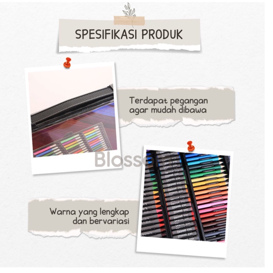 Stationary Set isi 150 &amp; 208 pcs / Alat Warna Crayon Set / Alat Tulis &amp; Lukis Melukis Anak Set / Pensil Warna Cat Air