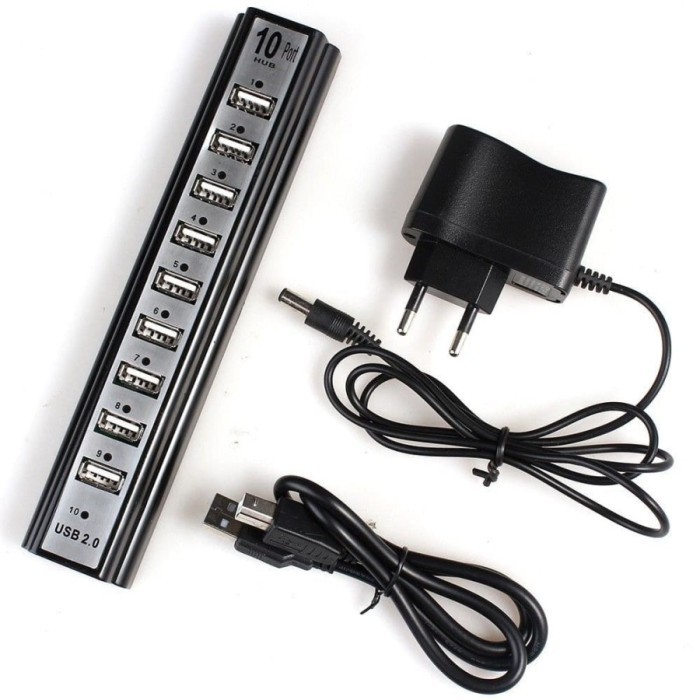 USB HUB 10 PORT / USB Hub 10Port + Adaptor / USB 2.0 Hub 10 Port