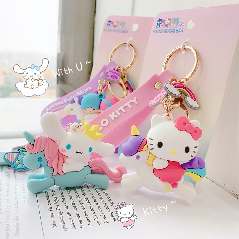 Sanrio Gantungan Kunci / Tas / Handphone Bentuk Hello Kitty / Melody / Cinnamon