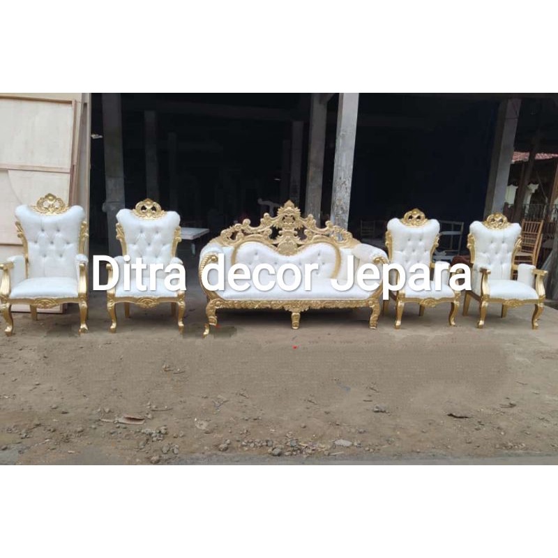sofa manten wayang / sofa pelaminan raja salman / kursi manten jati / kursi pelaminan ukir